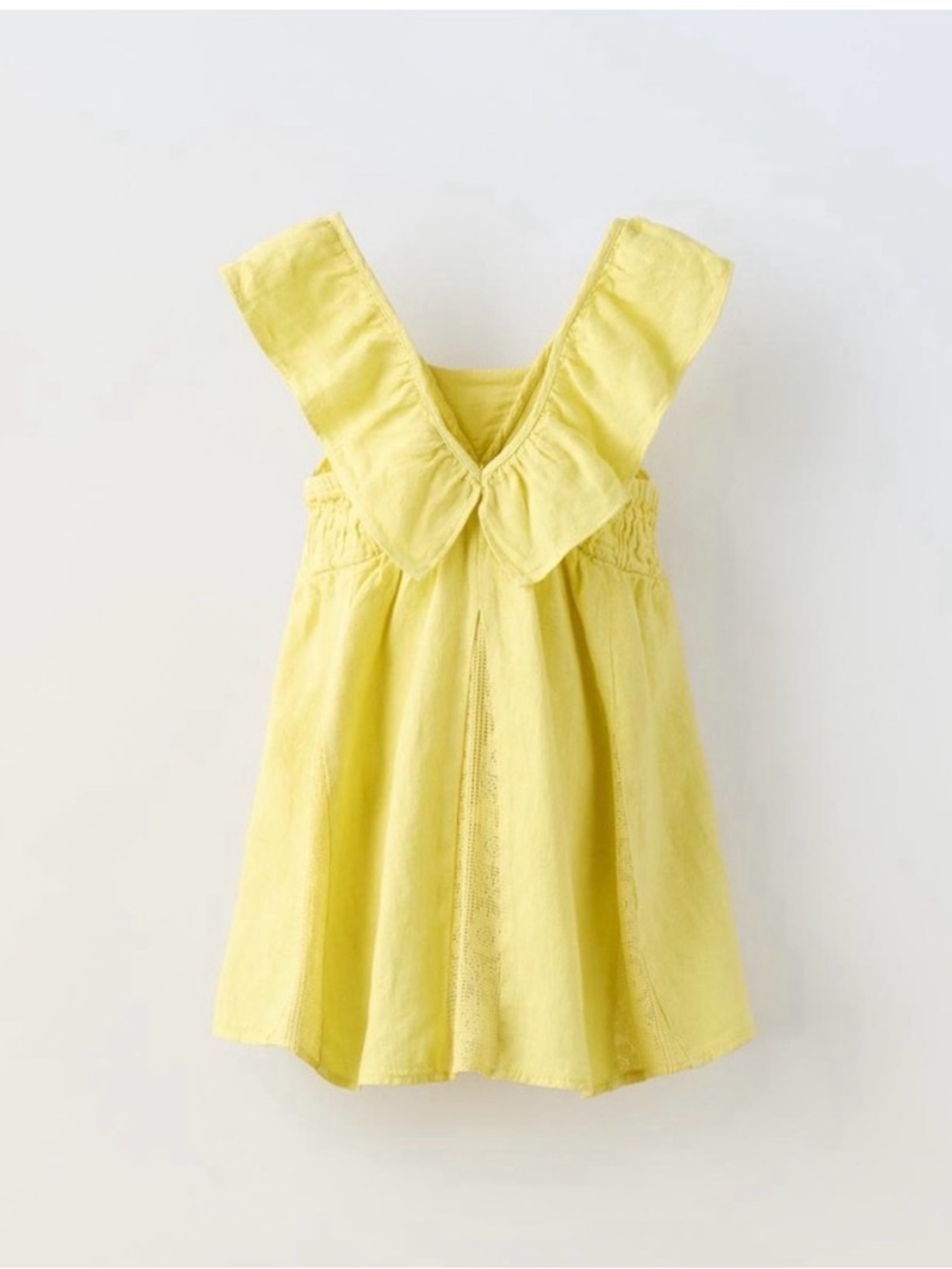 Zara Yellow Ruffle Strap Casual Dress for Kids